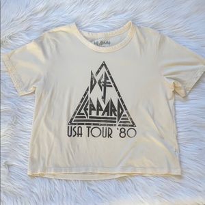 Def Leppard cropped tee. Sz. L
